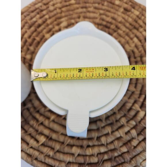 Tupperware Vintage Sugar & Creamer Spoon Set White Snap Lid Coffee Tea - Picture 12 of 12